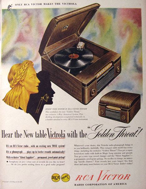 1946 Rca Table Victrola Ad ~ Golden Throat Vintage Magazine Ads
