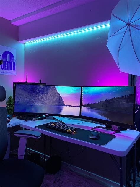 New Dual Monitor Setup #PC #Computers #Gaming | Gaming room setup
