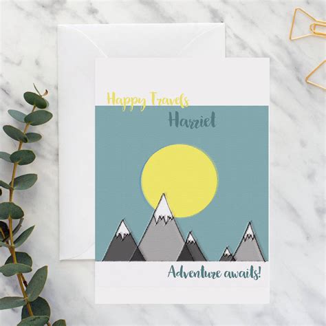 Personalised Happy Travels Adventure Awaits A5 Card By Giddy Kipper