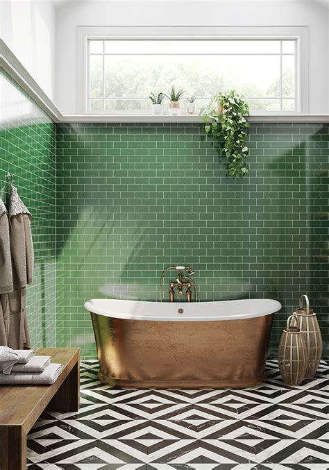 Blue metro tiles riaad blue by decobella tiles , south africa. Emerald Green Subway Tile Panel | Green tile bathroom ...