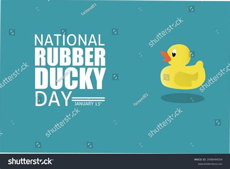 National Rubber Ducky Day January 13th Stock Vector Royalty Free