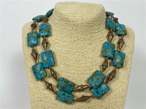 Vintage Turquoise Multi Strand 20 Necklace