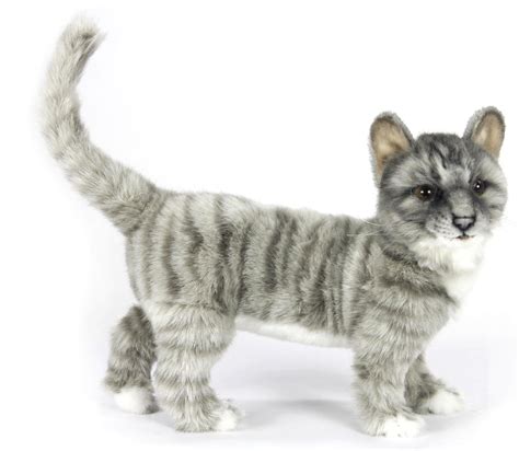 Soft Toy Grey Tabby Cat By Hansa 25cmh 7179 Lincrafts
