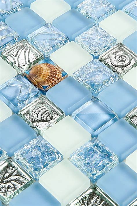 Blue Beach Glass Mosaic Tile Glass Tile Glass Mosaic Tiles Mosaic Glass