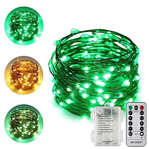 Erchen Dual Color Battery Operated Led String Lights 33 Ft 100 Leds