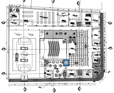 Corporate Office Building Ground Floor Plan Cad Drawing