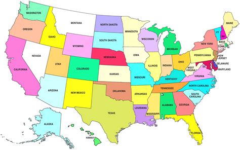 Large Labeled Map Of The United States United States Map