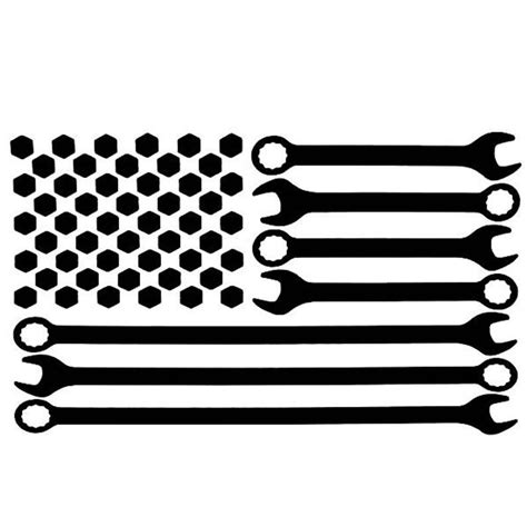 Mechanic Wrench American Flag Vinyl Decal Sticker 388 Etsy Vinyl