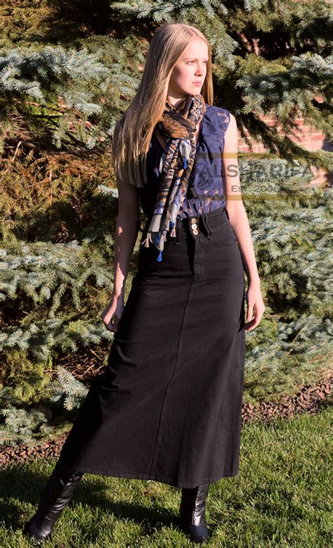 Maybe you would like to learn more about one of these? Alsharifa - 40" Long BLACK A-line Skirt | Women Long ...