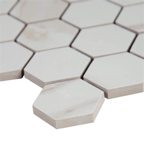 You can have the look of fine calacatta marble, in an easy care porcelain tile with the calacatta 2 hexagon tiles from msi's pietra collection. Pietra Calacatta 2x2 Hexagon Matte Mosaic - Porcelain Tile USA