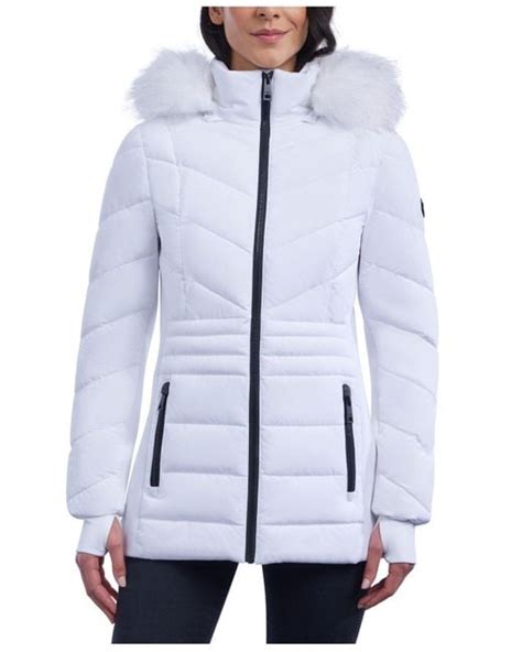 Michael Kors Faux Fur Trim Hooded Puffer Coat Created For Macys In