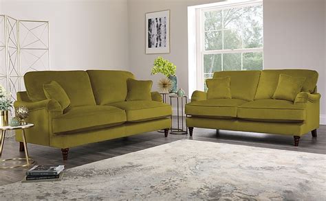 Charleston Olive Green Velvet 32 Seater Sofa Set
