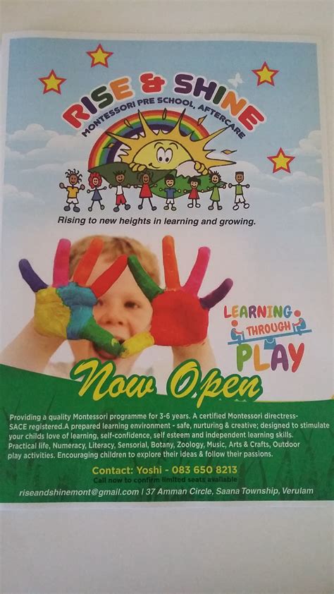 Rise And Shine Montessori Preschool And Aftercare Nursery School Creche