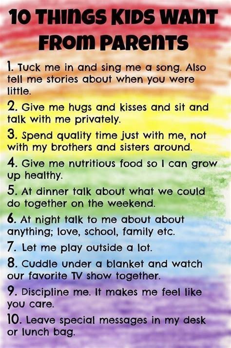 10 Things Kids Want From Parents Love This Not Sure Where It Was In