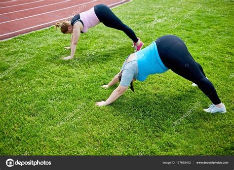 Fat Girl Bending Over Two Young Active Fat Women Bending Lawn