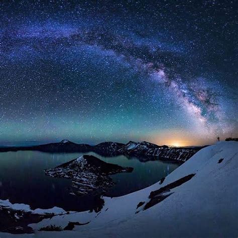 The Milky Way Creates A Rainbow Of Stars Above Crater Lake National