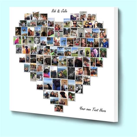 Amazing Personalised Heart Shape Photo Collage Box Framed Etsy