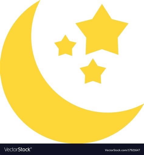 Crescent Moon And Stars Icon Image Royalty Free Vector Image