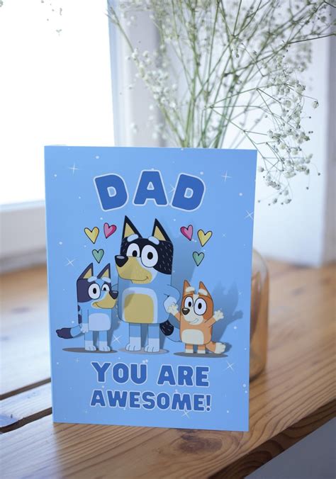 Bluey Fathers Day Card For Dad Etsy Uk