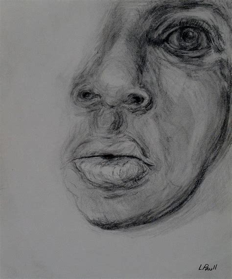 Half Face Drawing Drawing By Lawrence Paull Pixels