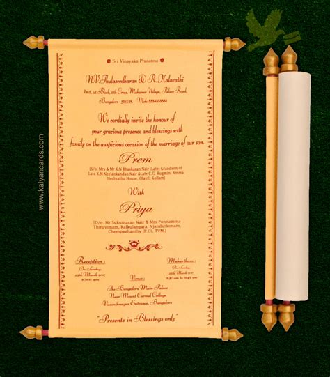 Scroll Wedding Invitations Pack Of 50cards Kalyan Cards