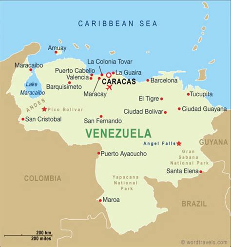 Venezuela Karte Städte