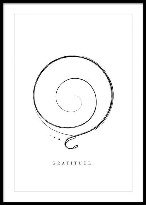 Gratitude Symbol Line Art Mindful Art Print Healing Poster Etsy Uk