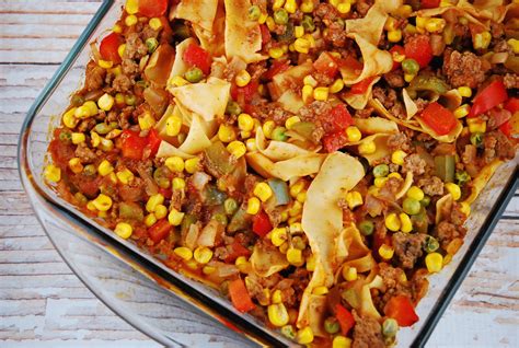 But now we will talk about a casserole of peas. Ground Beef and Noodle Casserole Recipe - 8 Points ...