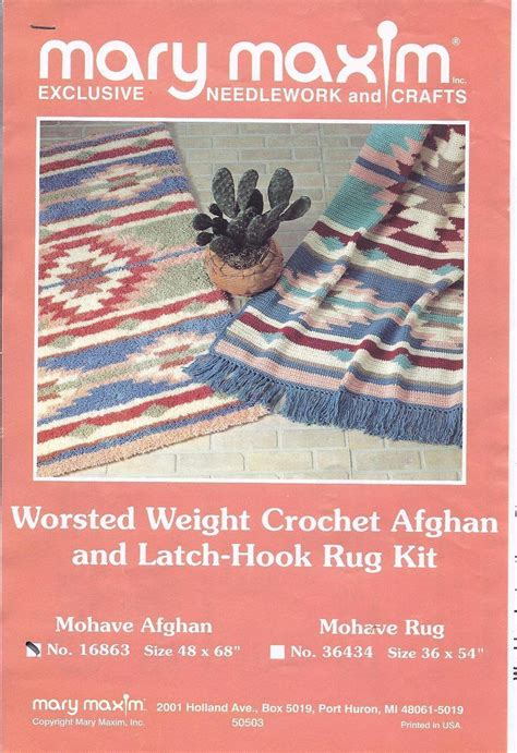 Rare~mohave Indian Afghan Crochet Pattern~mary Maxim Afghans