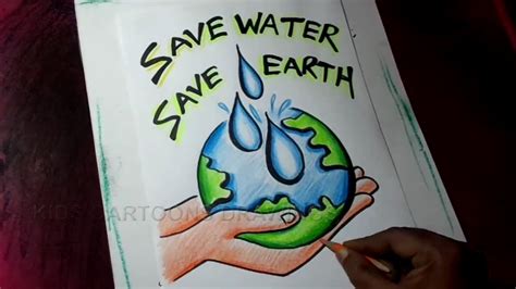 How To Draw Save Water Earth Posters