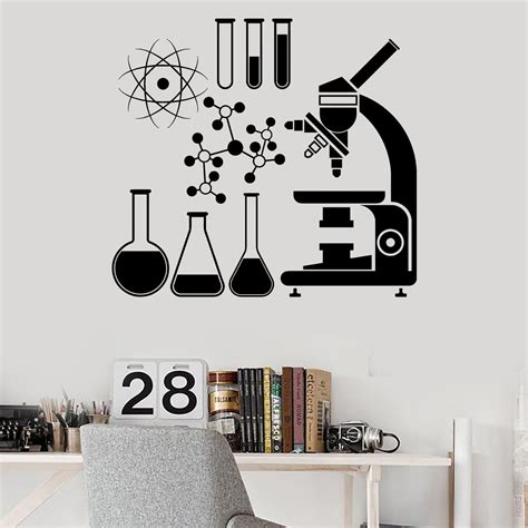 Wall Vinyl Decal Microscope Science Scientist Chemistry School Sticker