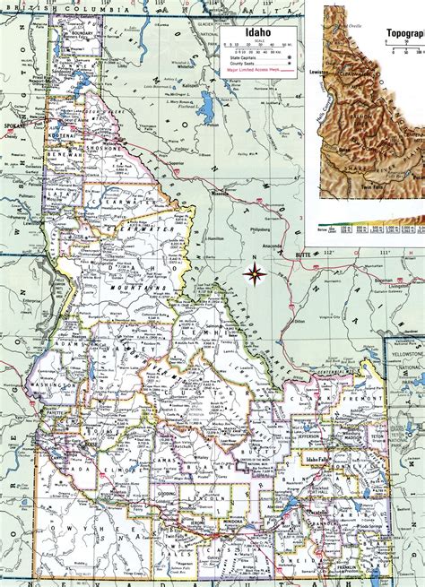 Idaho Map With Cities And Counties Map Vector