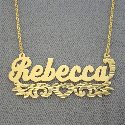 Small Solid 10k Or 14k Gold Personalized Name Necklace Laser Etsy