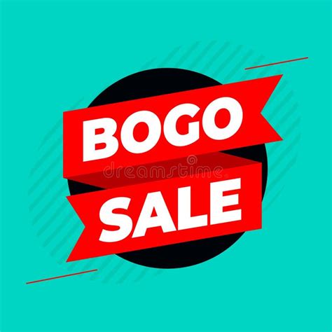 Bogo Buy One Get One Sale Ribbon Background Stock Vector Illustration