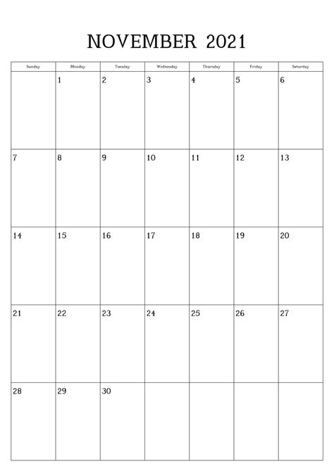 Monats November 2021 Kalender Zum Ausdrucken Pdf