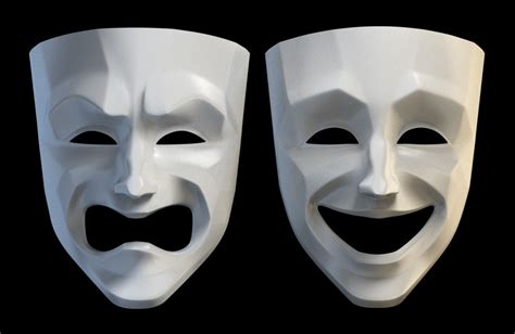 Tragedy Comedy Theater Masks 3d Model