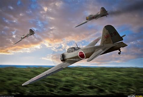 Japan Imperial Air Force Ww2 Mitsubishi A6m3 Zero At Antonio B Won