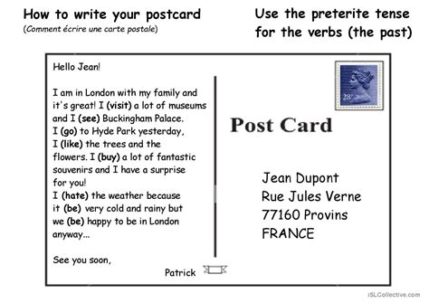 How To Write A Postcard 2 English Esl Powerpoints