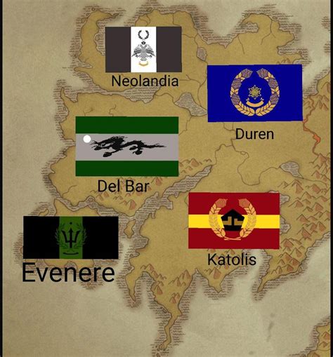 Map Of The Human Kingdoms With Flags Made By Me Scrolller