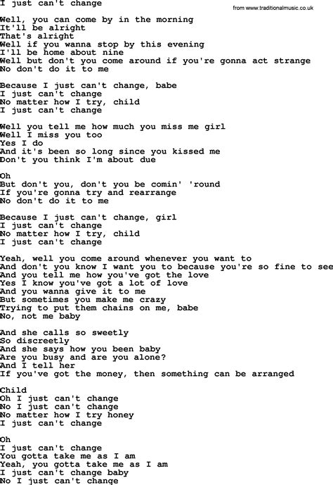 Bruce Springsteen song: I Just Can't Change, lyrics