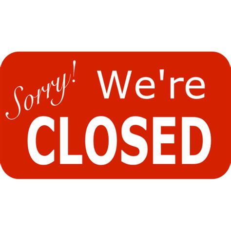 Sorry Were Closed Sign Public Domain Vectors