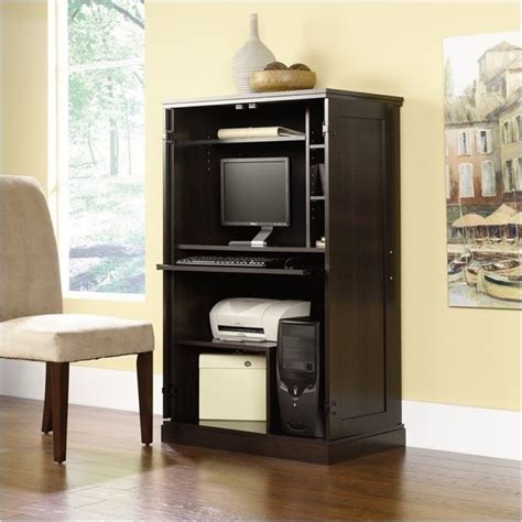 Bowery Hill Wooden Computer Armoire In Cinnamon Cherry Bh 385893