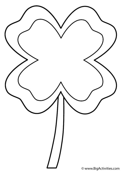 Four Leaf Clover Coloring Pages Printable