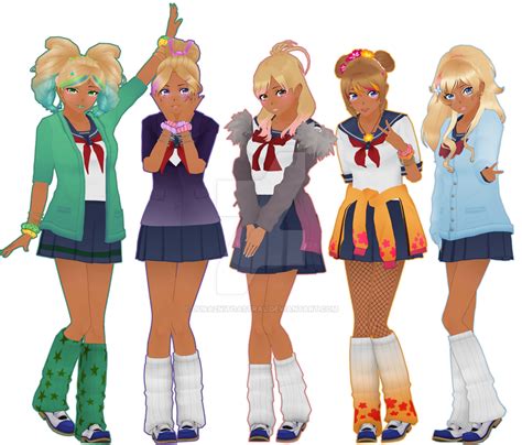 Gyaru Group By Duraznitoastral On Deviantart Yandere Simulator Yandere Simulator Fan Art