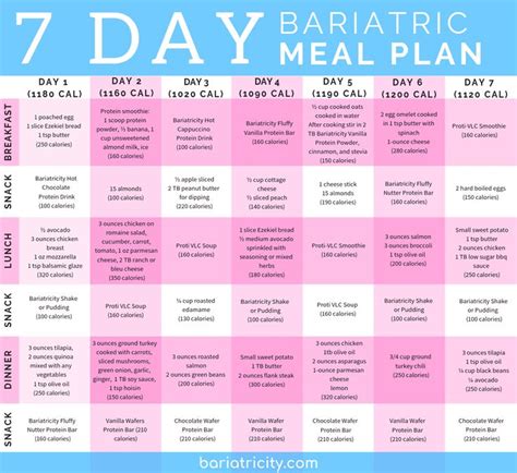 Bariatric Meal Planning Guide [7 Day Sample Meal Plan] Bariatricity Bariatric Recipes Meal