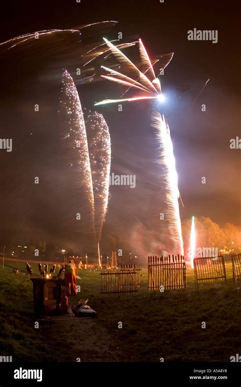 Fireworks Being Let Off At An Organised Bonfire And Firework Display