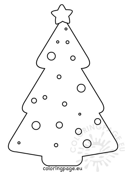 Unique Christmas Tree Cut Out Template Coloring Page