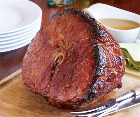 Drain, glaze, and brown at 400 °f for 15 minutes.) Baked Ham with Cherry-Pomegranate Glaze & Pan Sauce ...