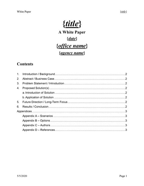 White Paper Format Templates