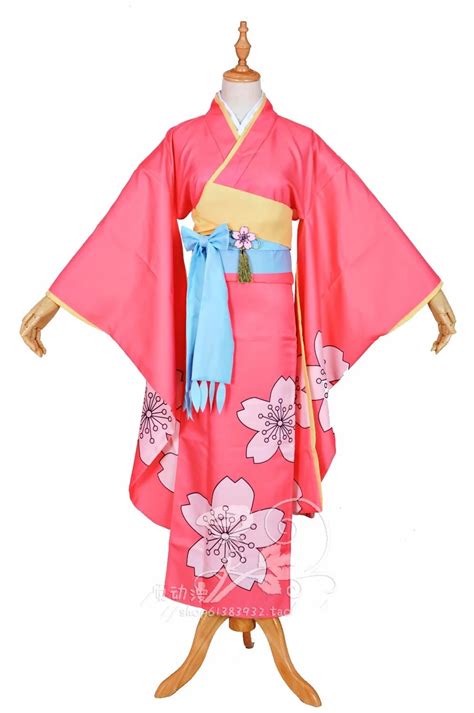 Anime Cardcaptor Sakura Sakura Kinomoto Lovely Pink Furisode Kimono